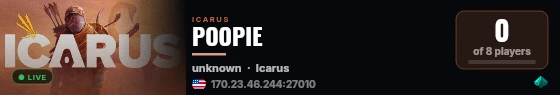 Indifferent Broccoli Icarus Server live status badge