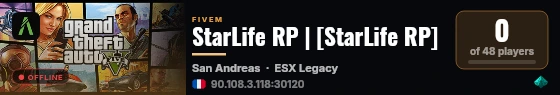 StarLife RP live status badge
