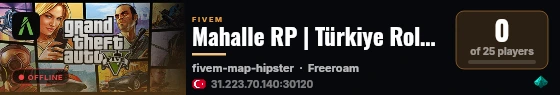 Mahalle RP | Türkiye Roleplay Sunucusu live status badge