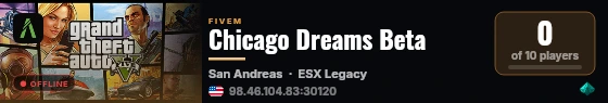 Chicago Dreams Beta live status badge