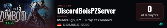 DiscordBoisPZServer live status badge