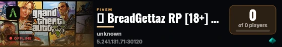 ✨ BreadGettaz RP [18+] ✨ || Semi-Serious RP || 👑 FEMALE PRIO 👑 || 🚔 ACTIVE PD & EMS 🚔 || 💼 BUSINESSES 💼 || ⚡ Join Now! live status badge
