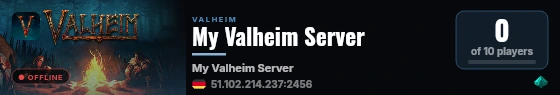My Valheim Server live status badge