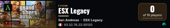 ESX Legacy live status badge