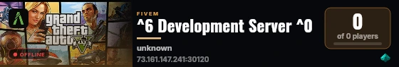 ^6 Development Server ^0 live status badge