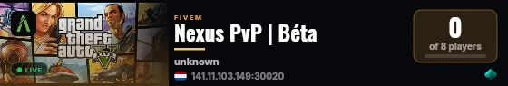 Nexus PvP | Béta live status badge