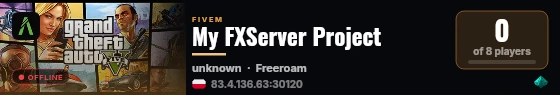My FXServer Project live status badge