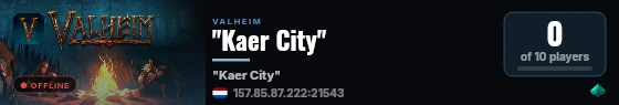 "Kaer City" live status badge