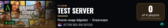 TEST SERVER live status badge
