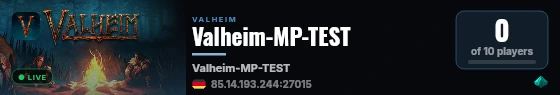 Valheim-MP-TEST live status badge