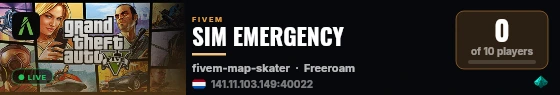 SIM EMERGENCY live status badge