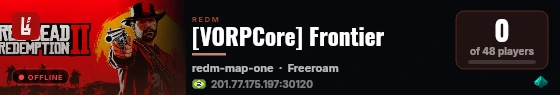 Frontier built with VORPCore! live status badge