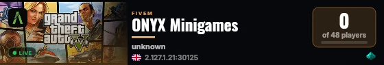 ONYX Minigames live status badge