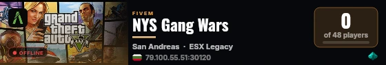 NYS Gang Wars  live status badge