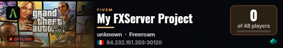 My FXServer Project live status badge