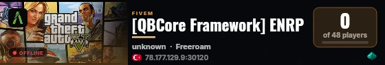 [QBCore Framework] ENRP live status badge