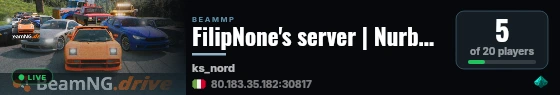 FilipNone's server | Nurburgring Nordschleife live status badge
