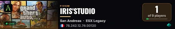 IRIS'STUDIO live status badge