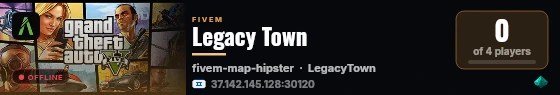 Legacy Town live status badge