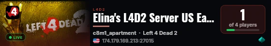 Elina's L4D2 Server US East live status badge