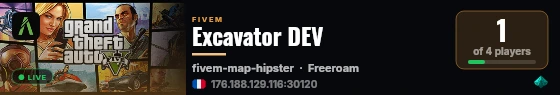 Excavator DEV live status badge