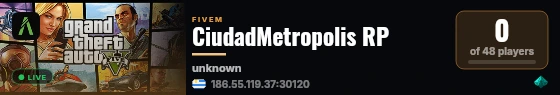 CiudadMetropolis RP live status badge