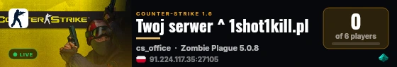 Twoj serwer ^ 1shot1kill.pl live status badge