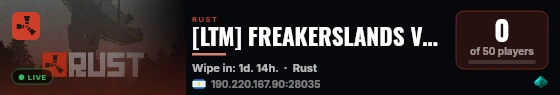 [LTM] FREAKERSLANDS VANILLA live status badge