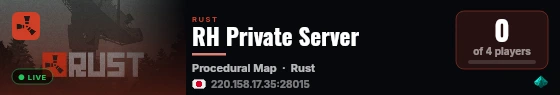 RH Private Server live status badge