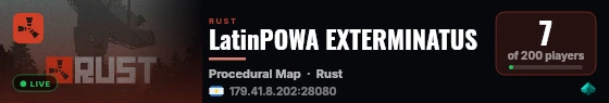 LatinPOWA EXTERMINATUS live status badge