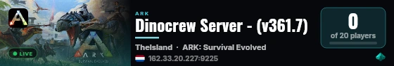 Dinocrew Server - (v361.7) live status badge