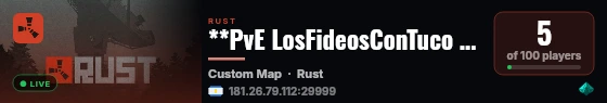 **PvE LosFideosConTuco PvE** live status badge