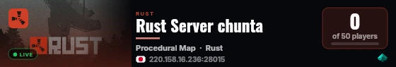 Rust Server chunta live status badge