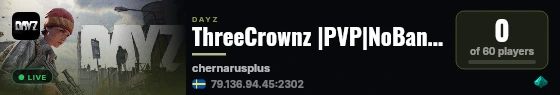 ThreeCrownz |PVP|NoBanking|Trader|BBP|1PP|Lootchest|Carepackage live status badge