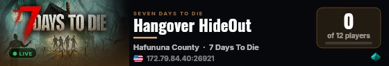 Hangover HideOut live status badge