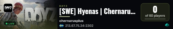 [SWE] Hyenas | Chernarus - Years After The Apokalypse live status badge