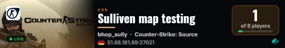 Sulliven map testing live status badge