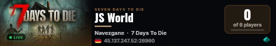 JS World live status badge