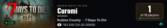 Curomi live status badge