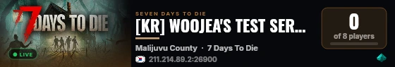 [KR] WOOJEA'S TEST SERVER live status badge