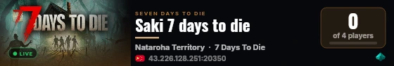 Saki 7 days to die live status badge