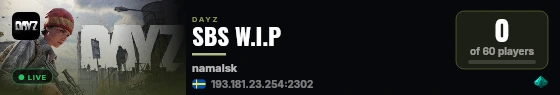 SBS W.I.P live status badge