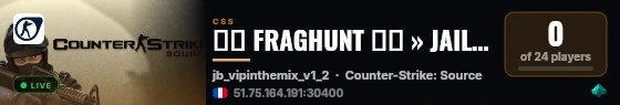 ▰▱ FRAGHUNT ▱▰ » JAILBREAK SERVER · FastDL · EU live status badge