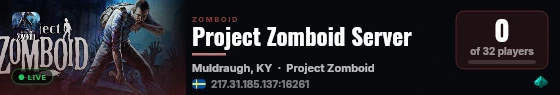 Project Zomboid Server live status badge