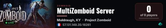 MultiZomboid Server live status badge