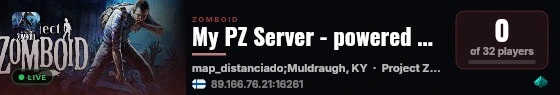 My PZ Server - powered by Sophie live status badge