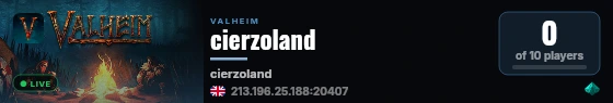 cierzoland live status badge
