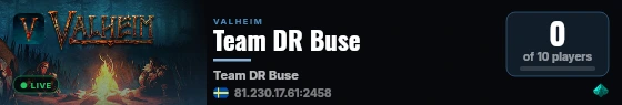 Team DR Buse live status badge