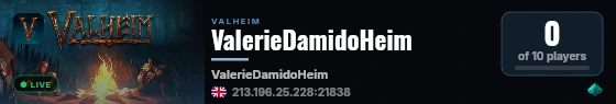 ValerieDamidoHeim live status badge