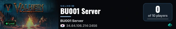 BU001 Server live status badge